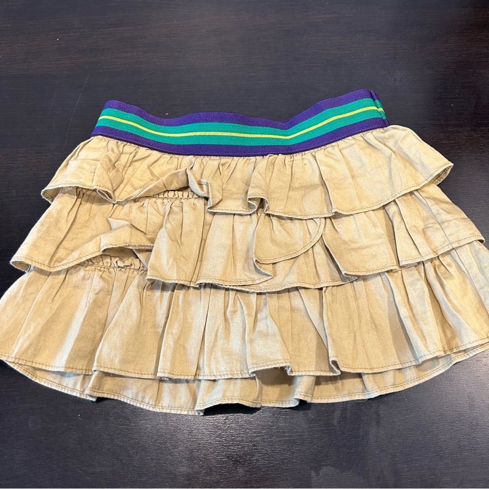 Ralph Lauren Ruffle Khaki Mini Skirt
